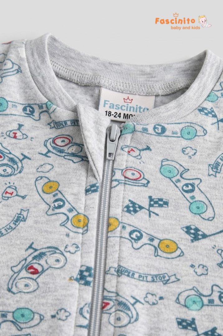 Organic Cotton Speed Race Footed Sleepsuit