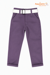Purple & White Waistcoat Suit Set - Purple And Whie
