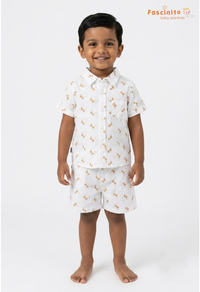 Boys Co-Ord Set – Coconut Palm Print Shirt & Shorts Set