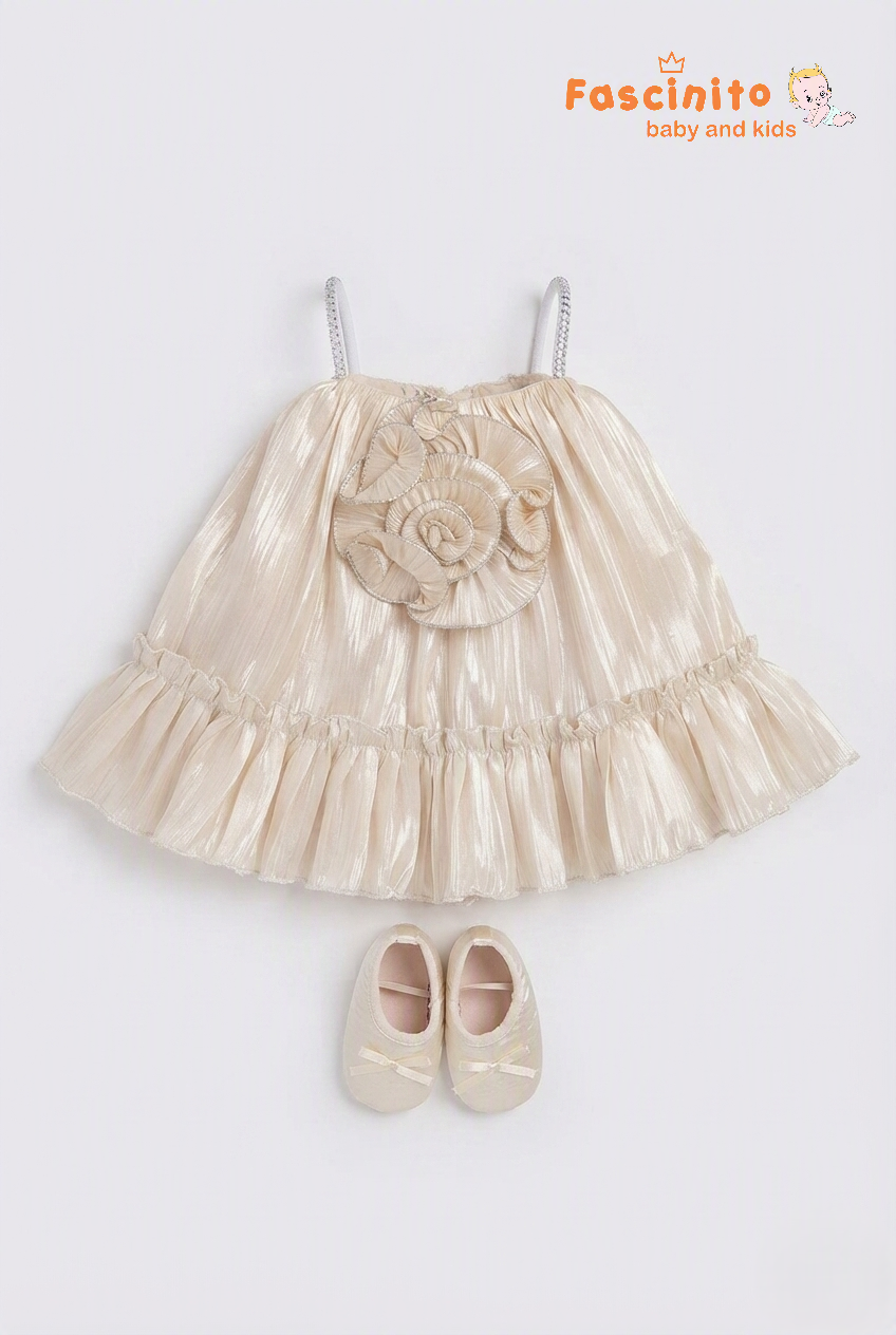 Shimmer Light Sandal Rosette Frock - Sandal