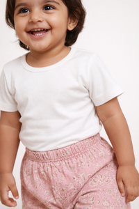 Girls Orange Floral Cotton Palazzo Pants