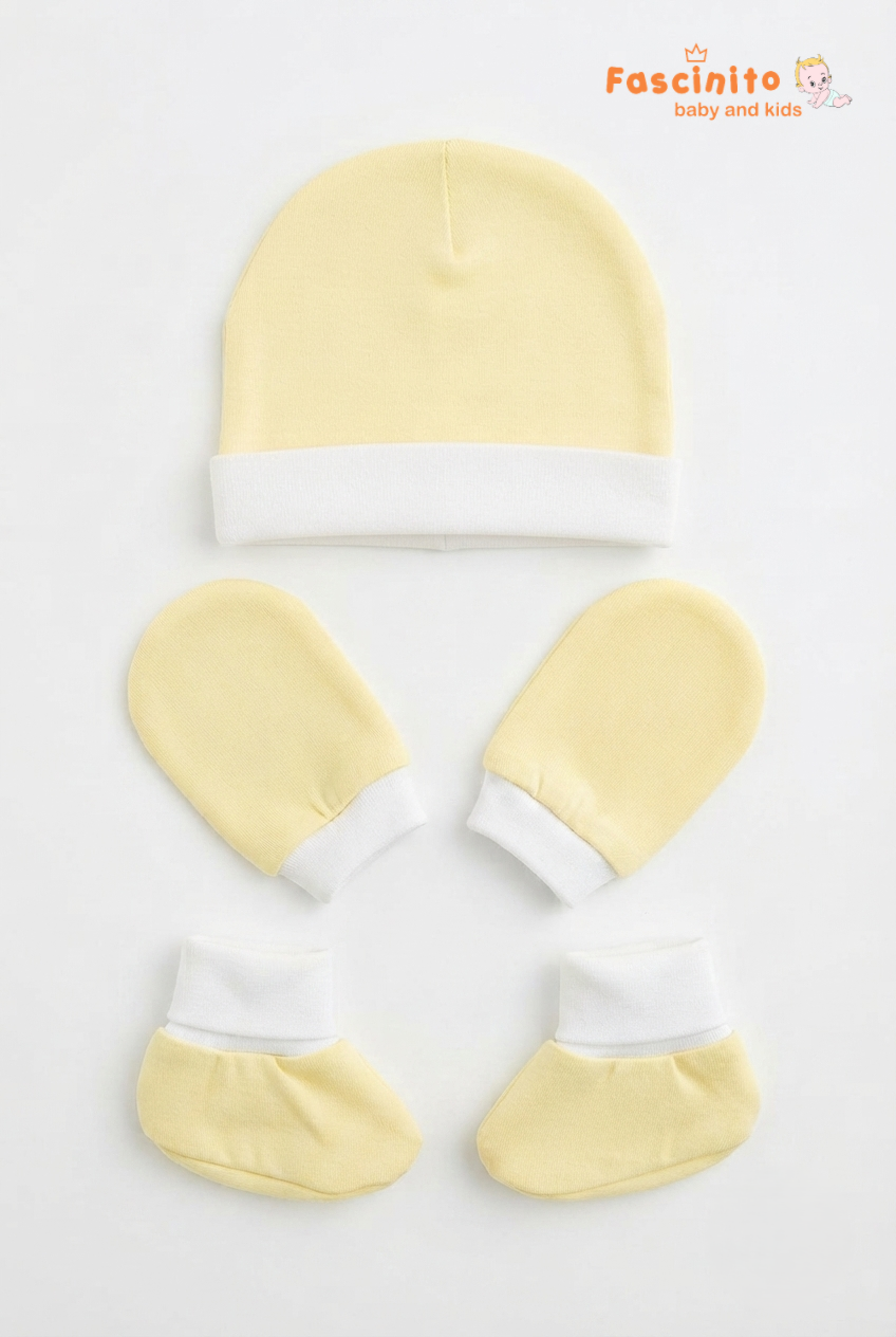 Sunshine Yellow Shoe, Mitten And Cap - Yellow