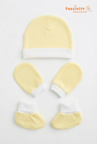 Sunshine Yellow Shoe, Mitten And Cap - Yellow