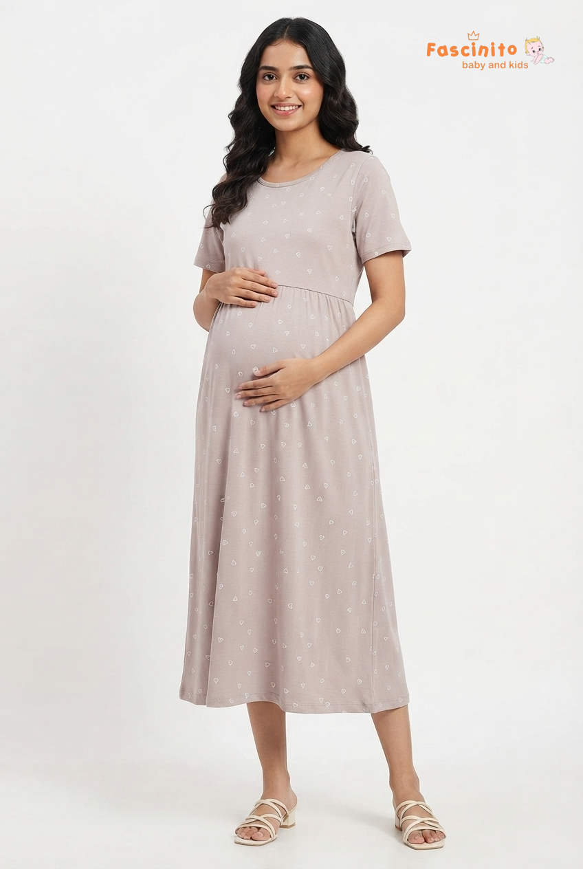 Taupe Heart Maxi - Light Lavender