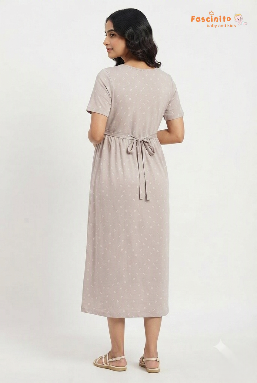 Taupe Heart Maxi - Light Lavender