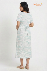 Teal Pixel Maxi - White
