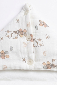 Baby Carry Nest Muslin Sleeping Bag with Hood – White Balloon