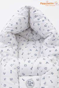 Baby Carry Nest Cotton Zip-Up Sleeping Bag with Hood – White