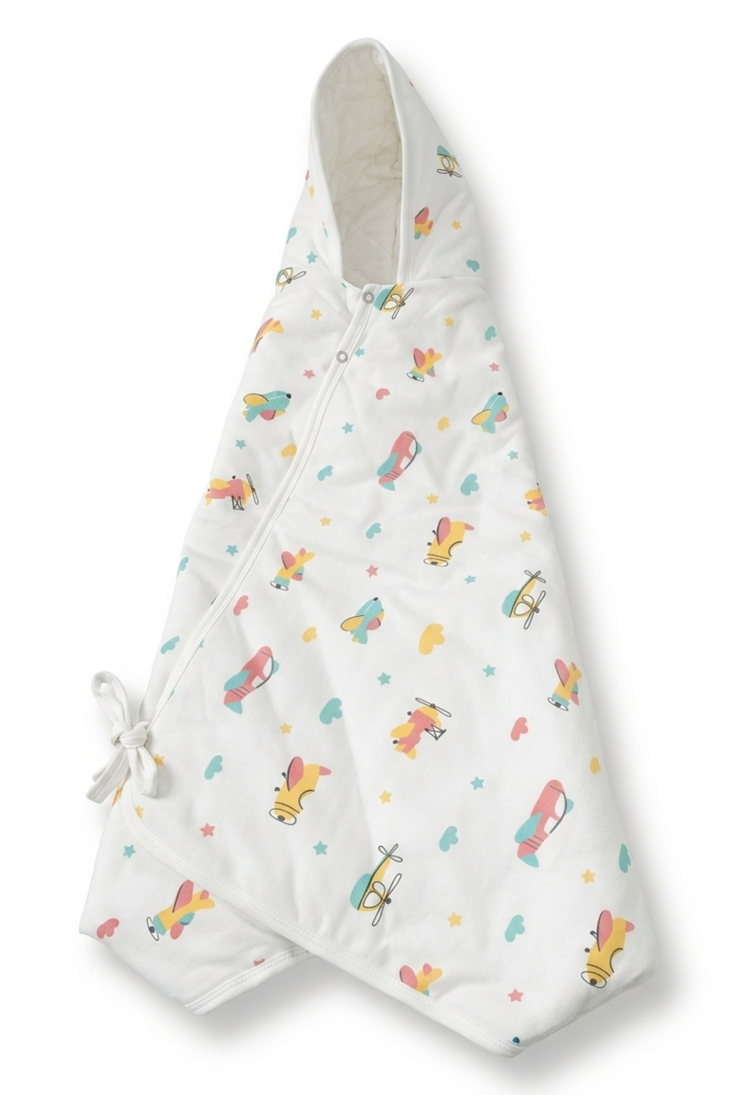 Baby Hooded Wrapper Organic Cotton Baby Blanket – White