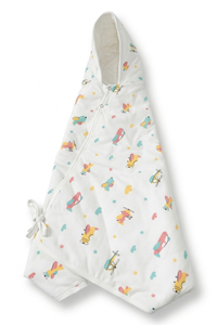 Baby Hooded Wrapper Organic Cotton Baby Blanket – White
