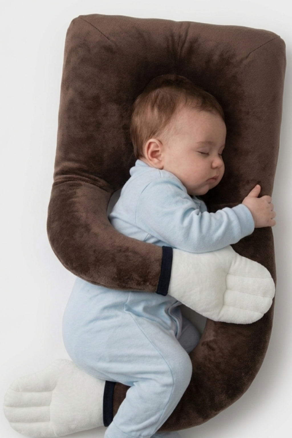Baby Hug Pillow U-Shaped Infant Support Pillow – Plush Brown