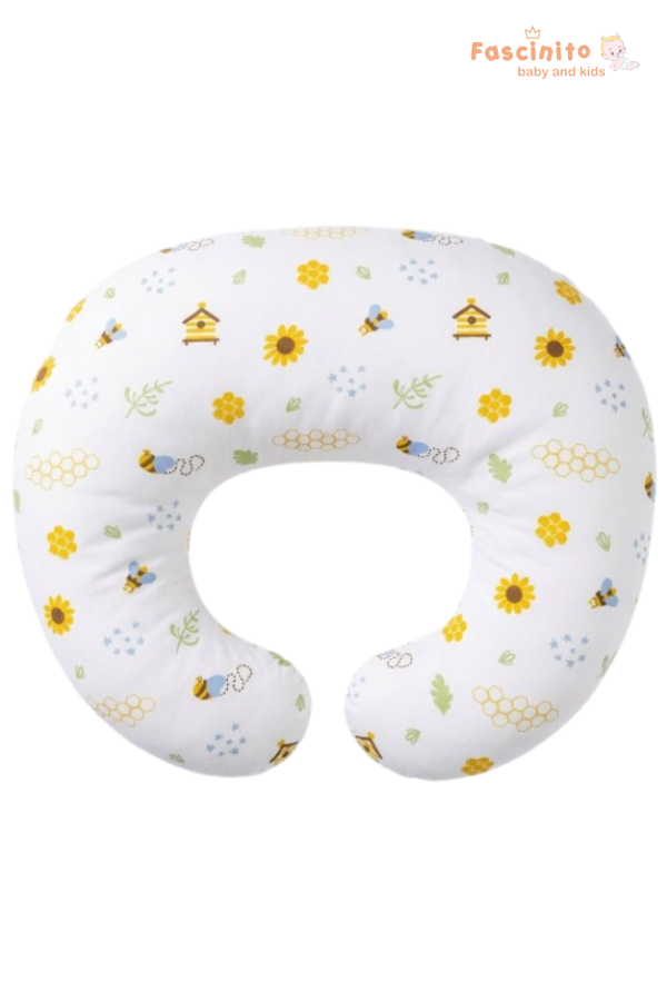Feeding Pillow Cotton Ergonomic Nursing Pillow – White