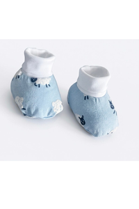 Baby Booties Soft Cotton Infant Shoes – Sky Blue