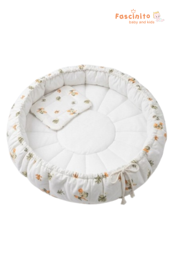 Baby Tub Bed Soft Infant Lounger Support Bed – White