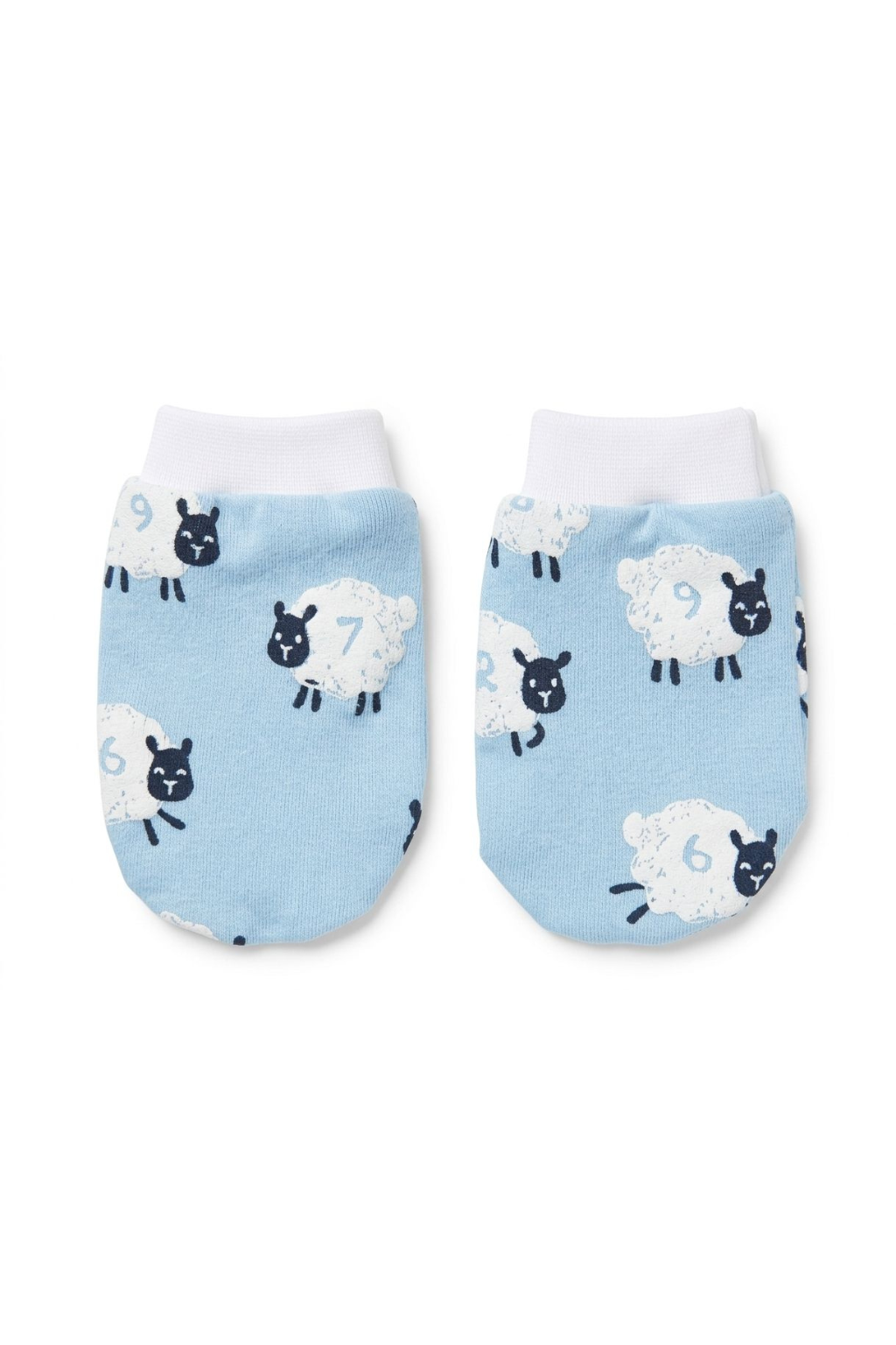 Baby Mittens Soft Cotton Anti-Scratch Mittens – Sky Blue