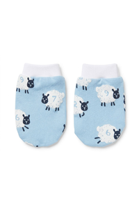 Baby Mittens Soft Cotton Anti-Scratch Mittens – Sky Blue