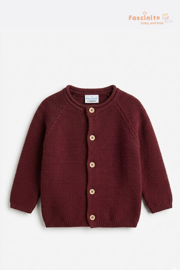 Baby Woolen Sweater – Soft Knit Winter Wear (Maroon)