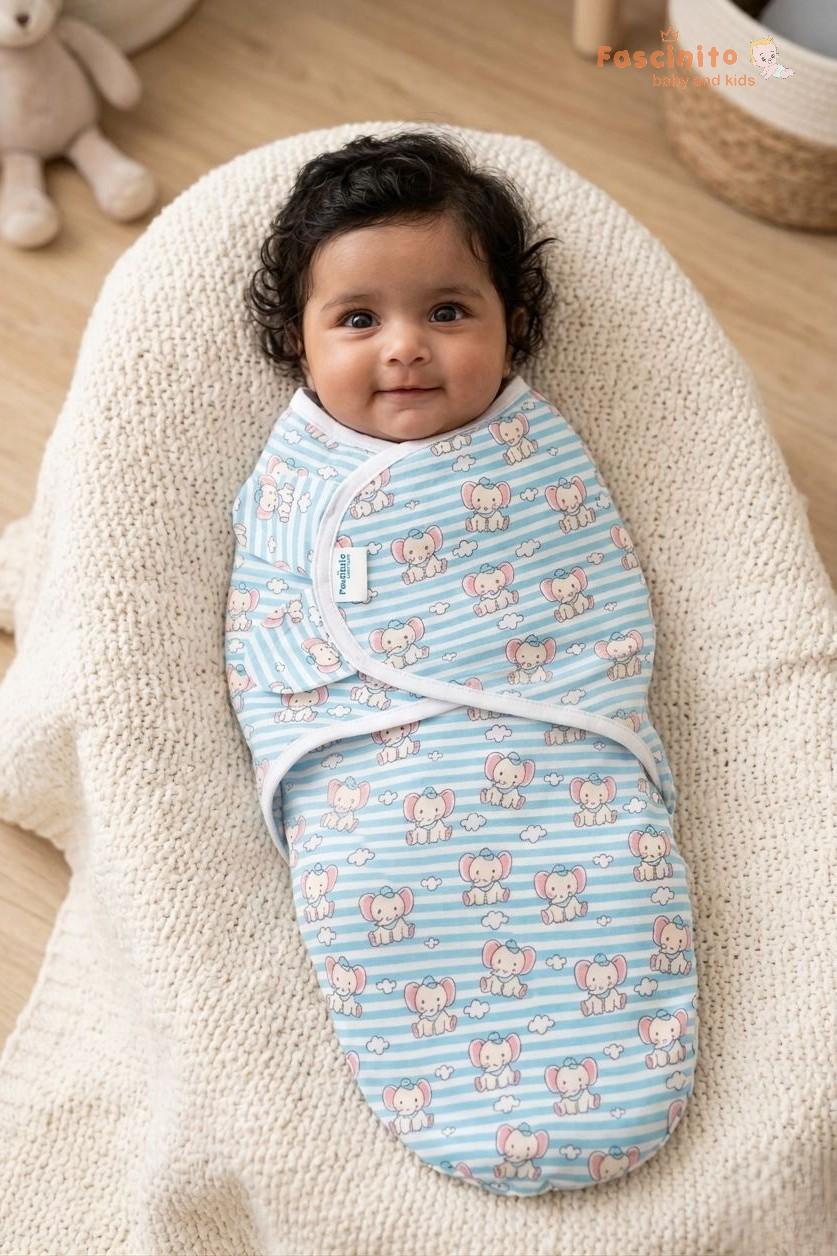 Muslin Swaddle Wrapper Cotton Baby Swaddle – Blue
