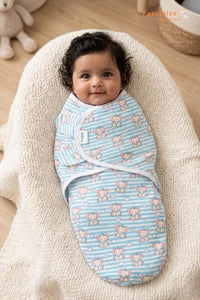 Muslin Swaddle Wrapper Cotton Baby Swaddle – Blue
