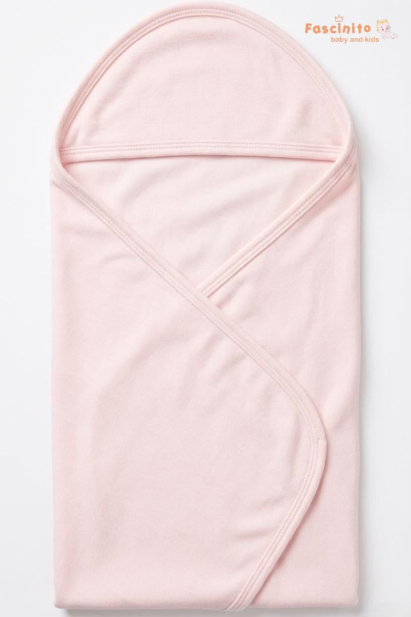 Hooded Baby Towel Cotton Bath Wrap – Pink | Fascinito Baby & Kids
