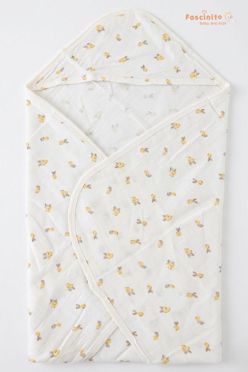 Hooded Baby Towel Muslin Cotton Bath Wrap – Floral