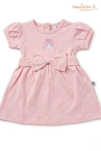Girls Cotton Frock – Pink Bow Embroidery Baby Dress