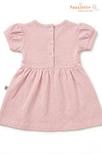 Girls Cotton Frock – Pink Bow Embroidery Baby Dress