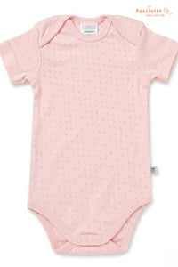 Baby Cotton Bodysuit – Soft Snap Button Onesie (Pink)