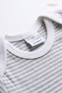 Baby Cotton Bodysuit – Soft Snap Button Onesie (Grey)