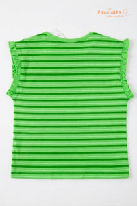 Girls Cotton T-Shirt – Green Casual Kids Tee
