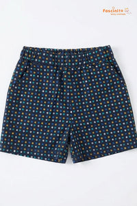Boys Shorts – Navy Blue Dot Print Cotton Casual Shorts