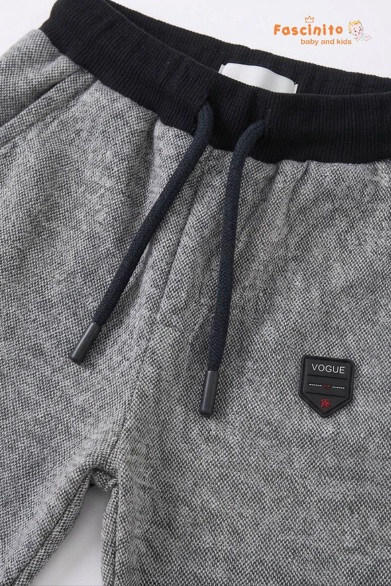 Boys Jogger Pants – Grey Marl Cotton Knit Bottom