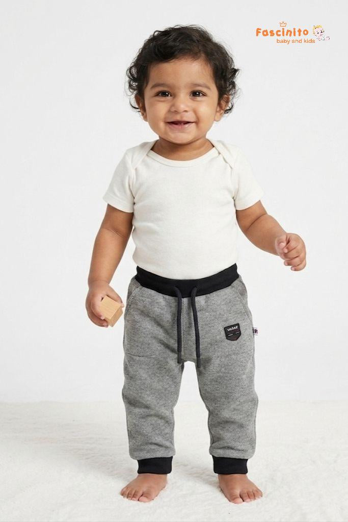 Boys Jogger Pants – Grey Marl Cotton Knit Bottom