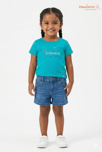 Girls Graphic T-Shirt – Teal Stronger Than You Think Tee