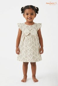 Girls Floral Frock – White Vintage Floral Cotton Dress