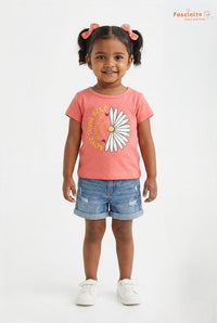 Girls Graphic T-Shirt – Peach Pink Love Yourself Tee