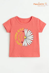 Girls Graphic T-Shirt – Peach Pink Love Yourself Tee
