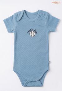 Wheels And Playtime Bodysuit Combo (2Pcs Pack) - Sage Green And Light Blue