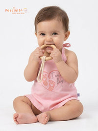 Baby wearing pink cotton knotted jhabla top by Fascinito