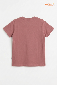 Back view of Fascinito boys dusty rose cotton tshirt on white background