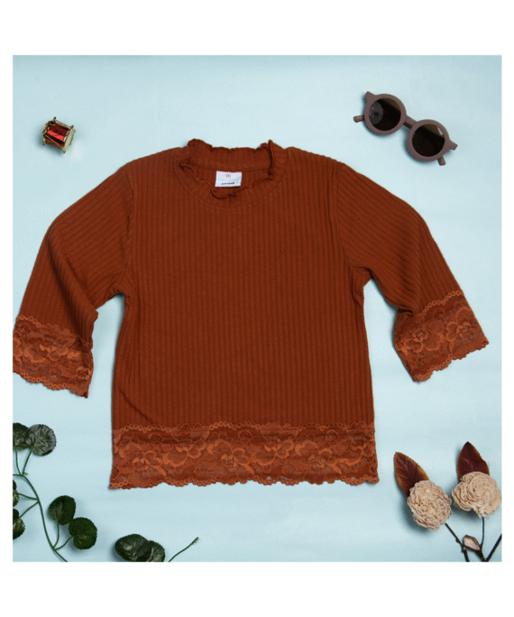 Glam Girl Brown Knitted T-Shirt