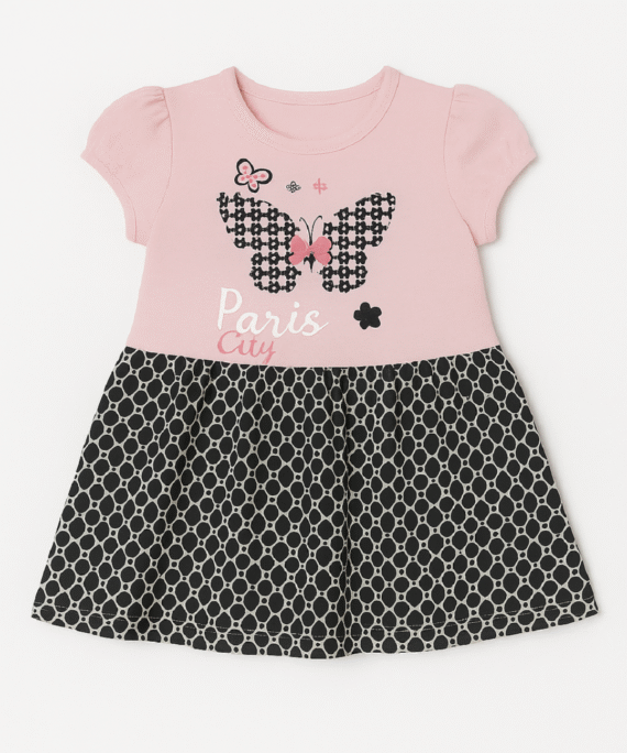 PUFF SLEEVE CONTRAST FROCK