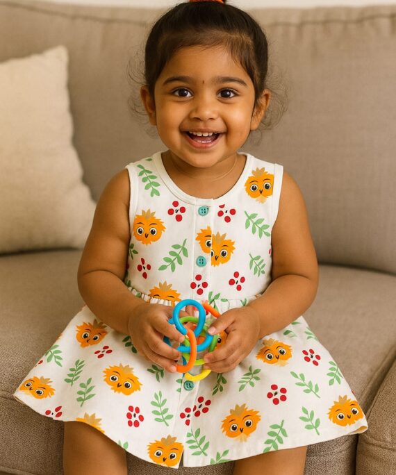 OWL GARDEN GIRL SLEEVELESS FROCK